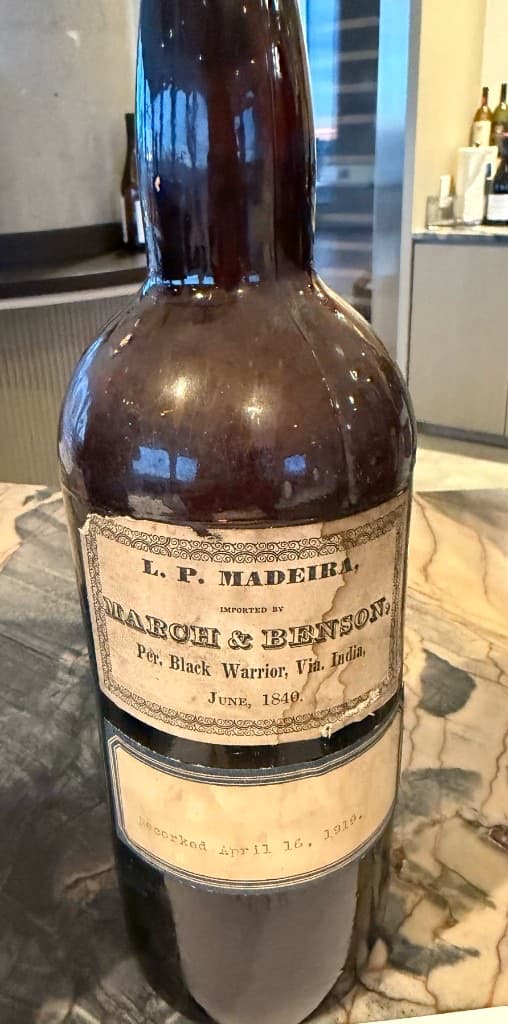 Heritage bottle with provenance labels